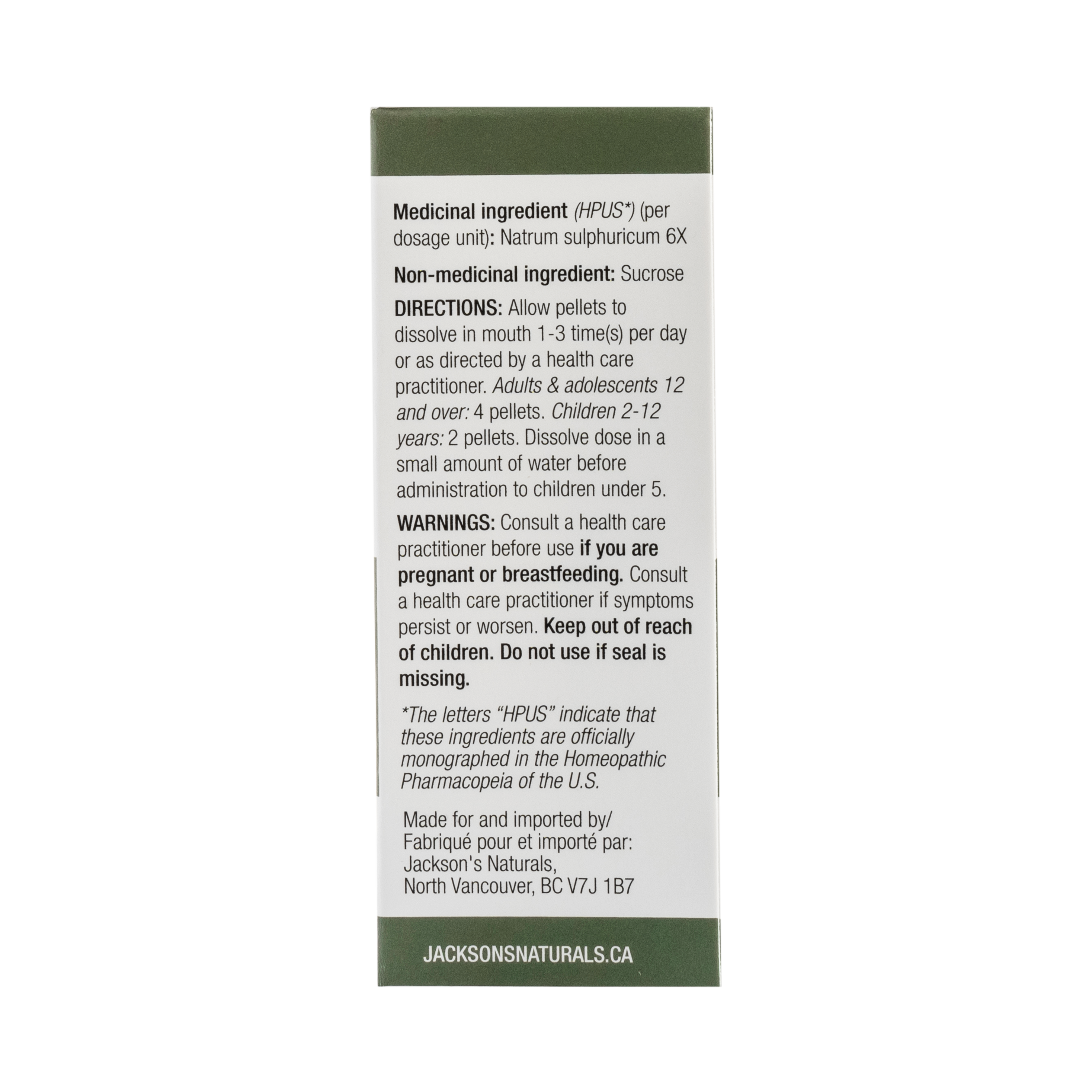#11 Nat Sulph 6X (Sodium sulfate) - Certified Vegan, Lactose-Free Cell Salt