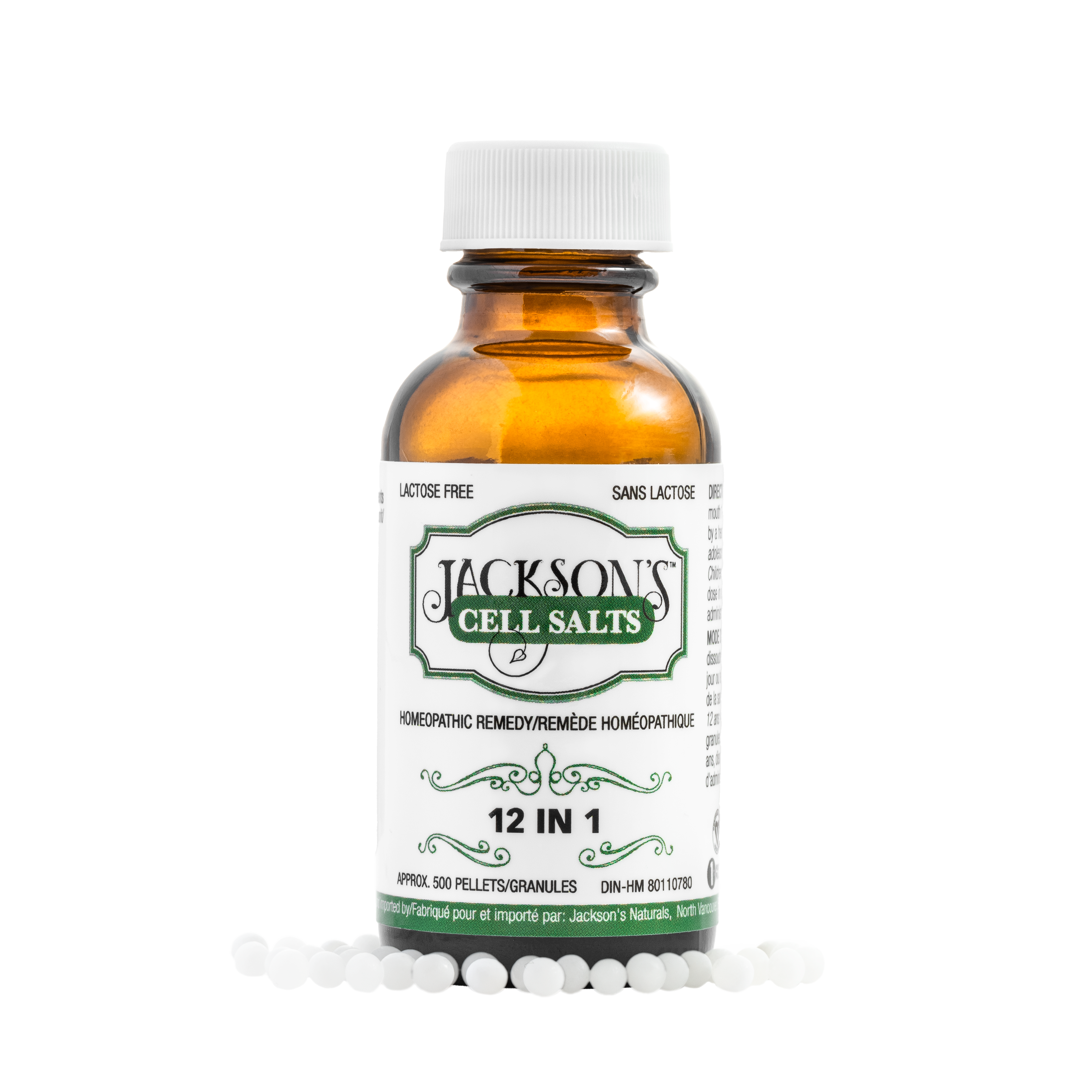 Jackson's 12 in 1 (500 pellets) - Certified Vegan, Lactose-Free All 12 Cell Salt Combination