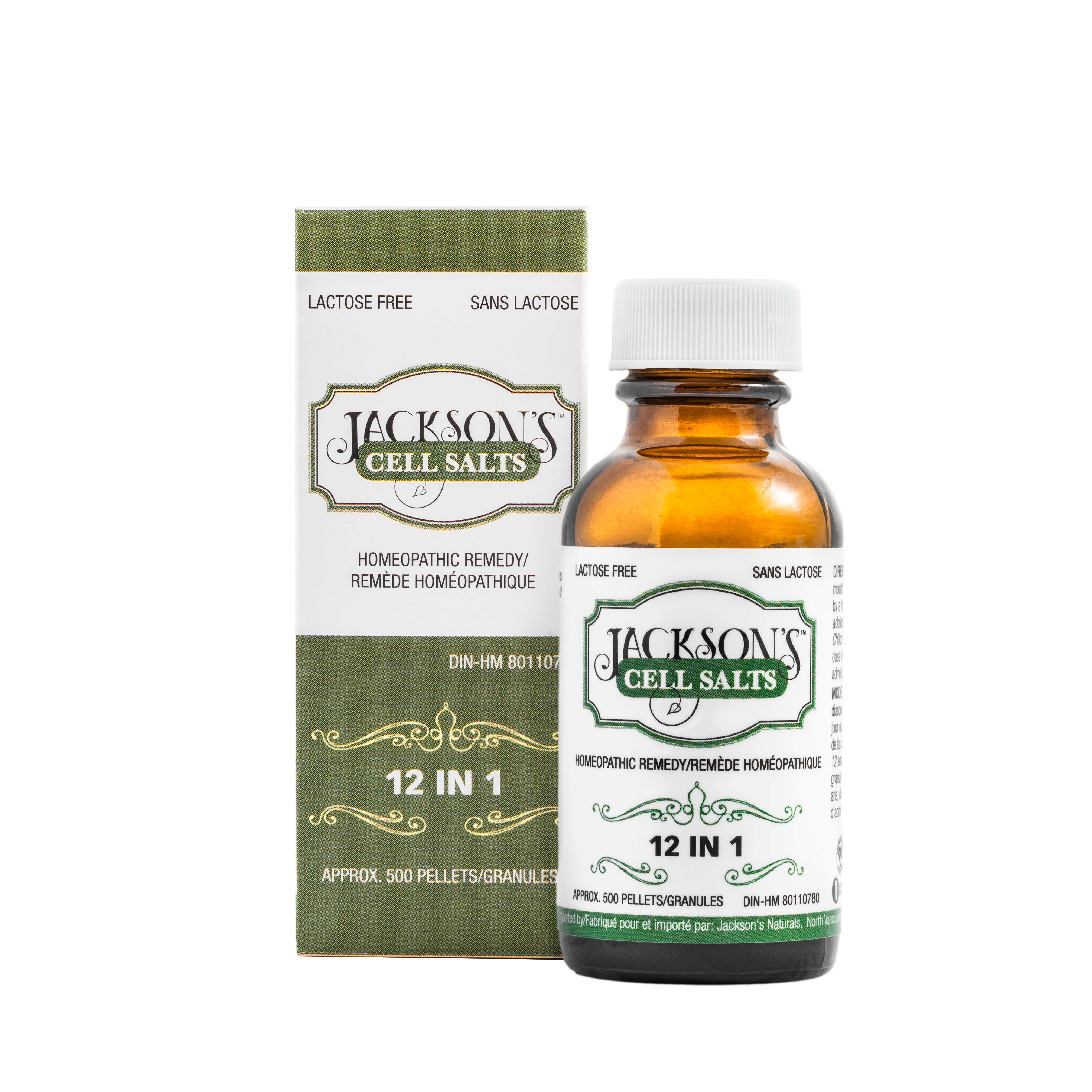 Jackson's 12 in 1 (500 pellets) - Certified Vegan, Lactose-Free All 12 Cell Salt Combination