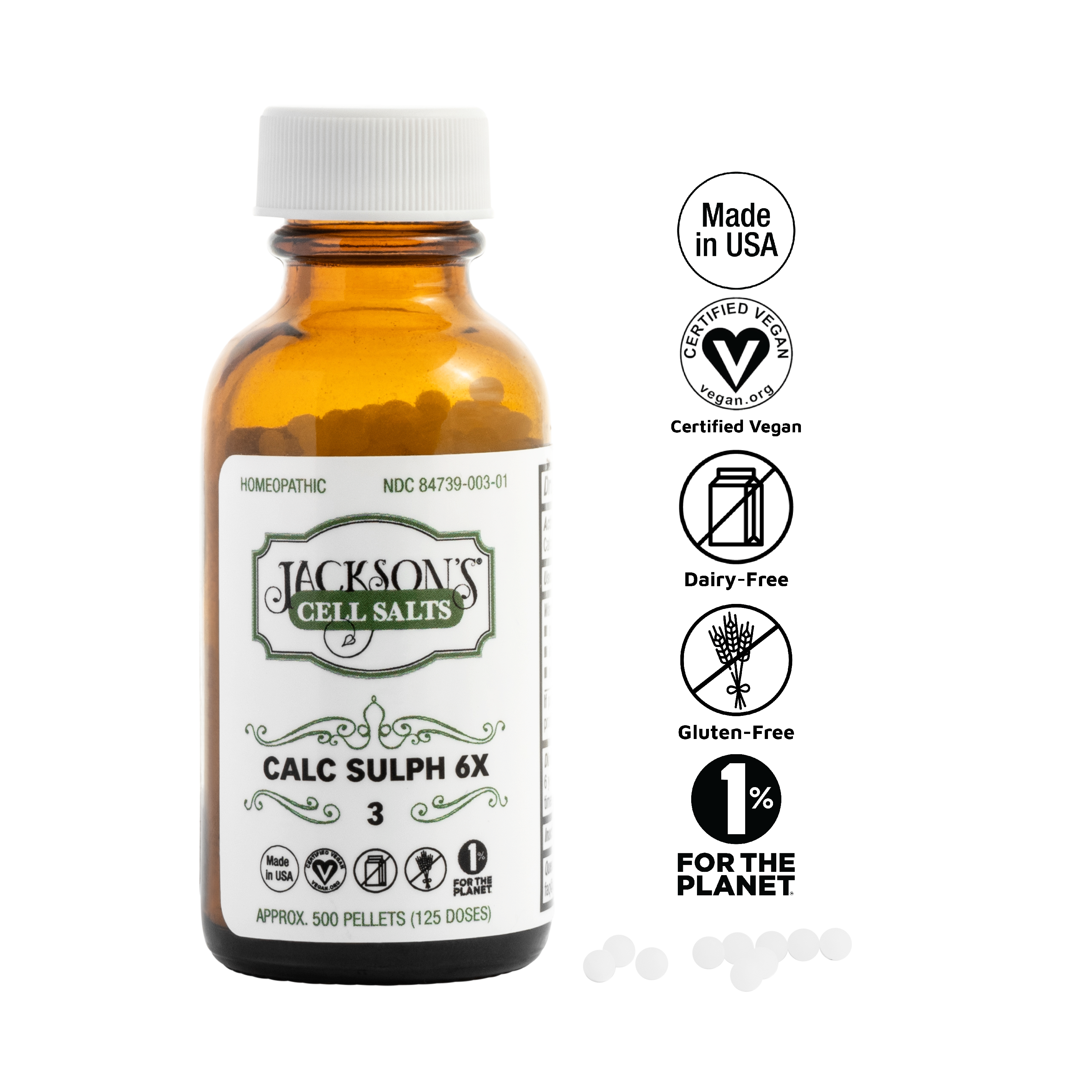#3 Calc Sulph 6X (Calcium sulfate) - Certified Vegan, Lactose-Free Cell Salt