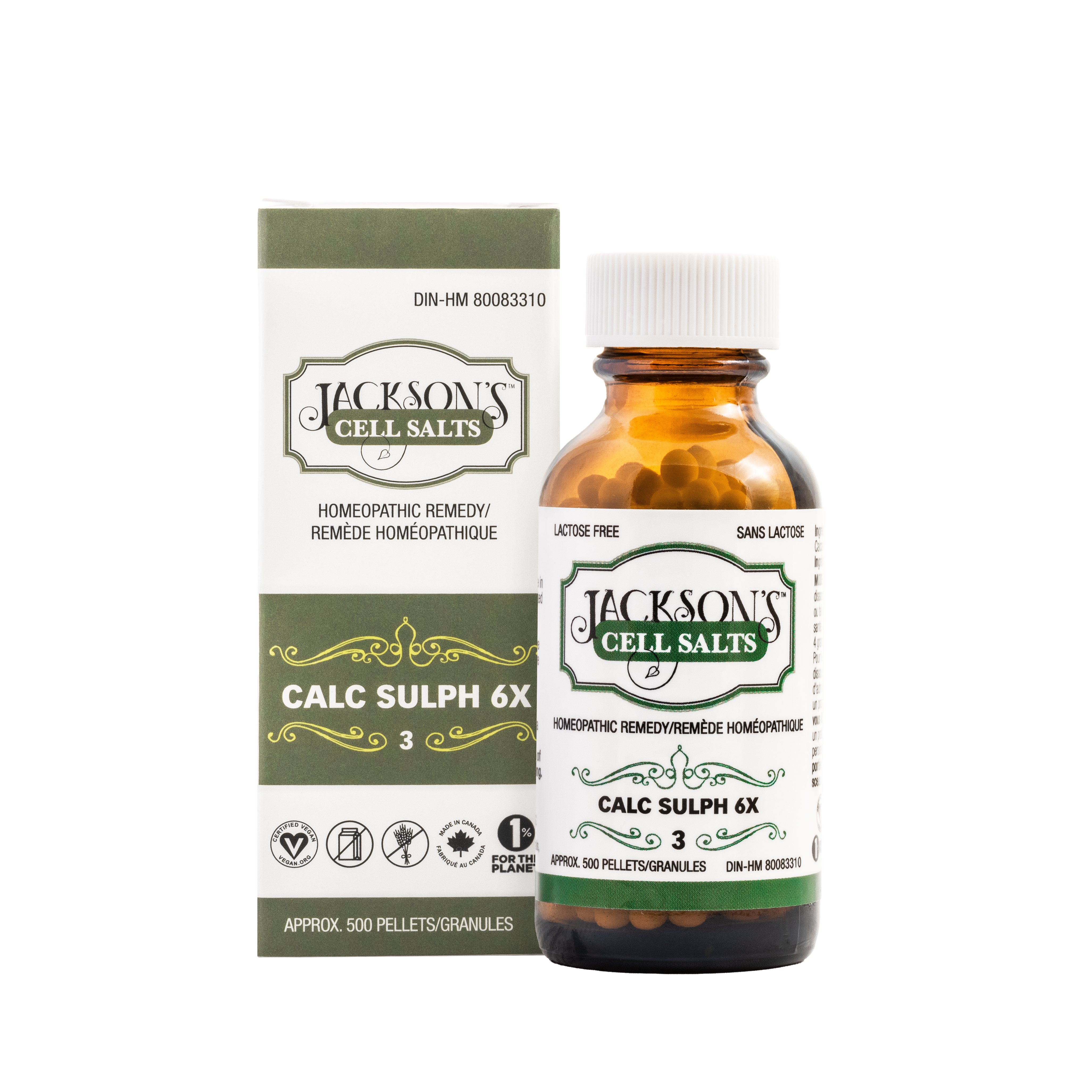 #3 Calc sulph 6X (Calcium sulfate) - Certified Vegan, Lactose-Free Schuessler Cell (Tissue) Salt