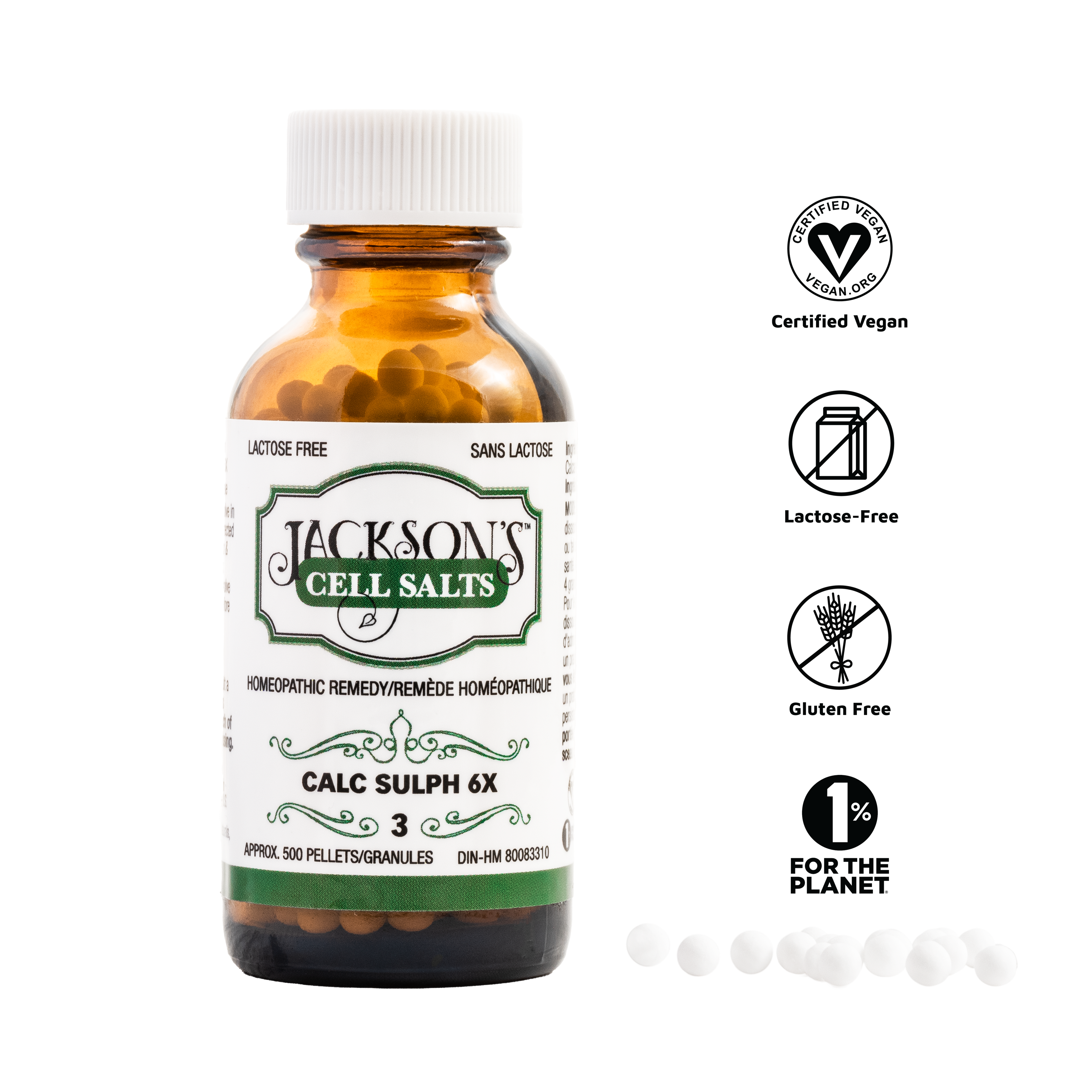 #3 Calc sulph 6X (Calcium sulfate) - Certified Vegan, Lactose-Free Cell Salt