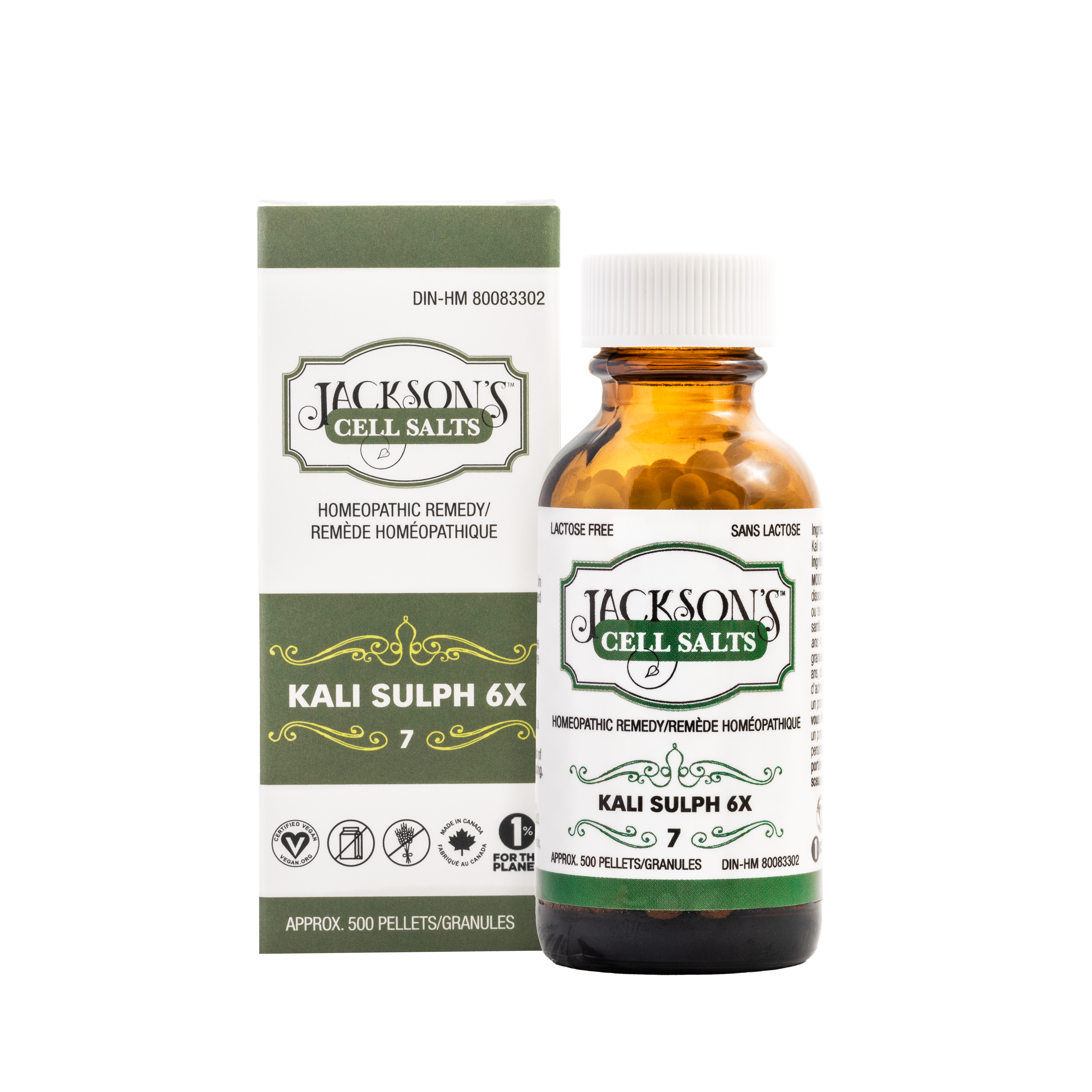 #7 Kali sulph 6X (Potassium sulfate) - Certified Vegan, Lactose-Free Schuessler Cell (Tissue) Salt