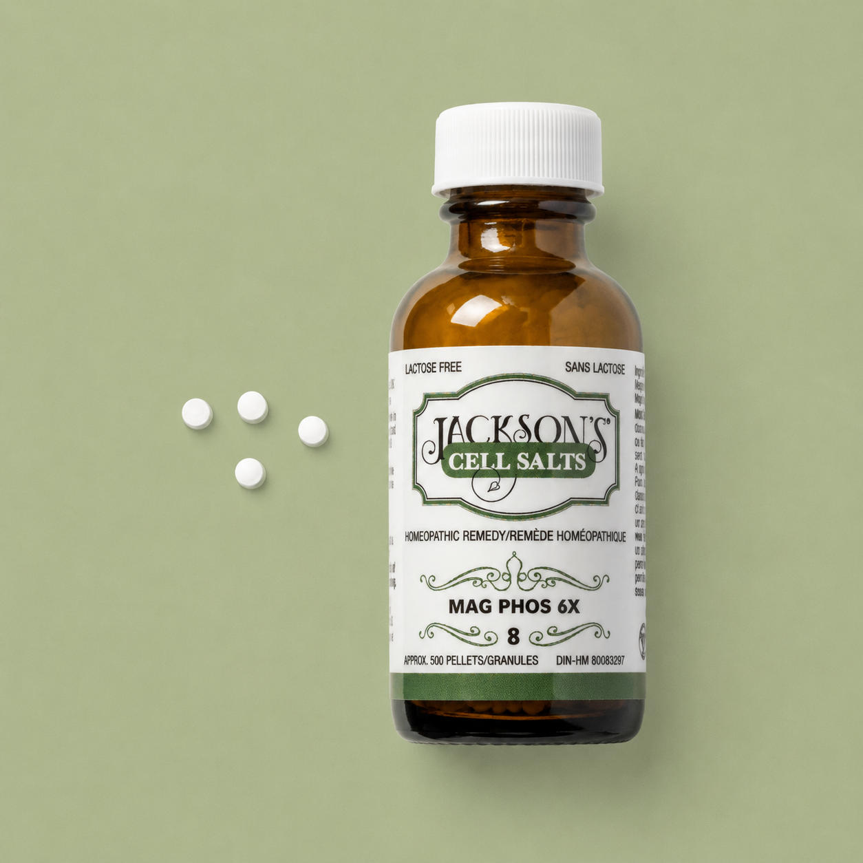 #8 Mag Phos 6X - Certified Vegan, Lactose-Free Schuessler Cell Salt (Magnesium phosphate)