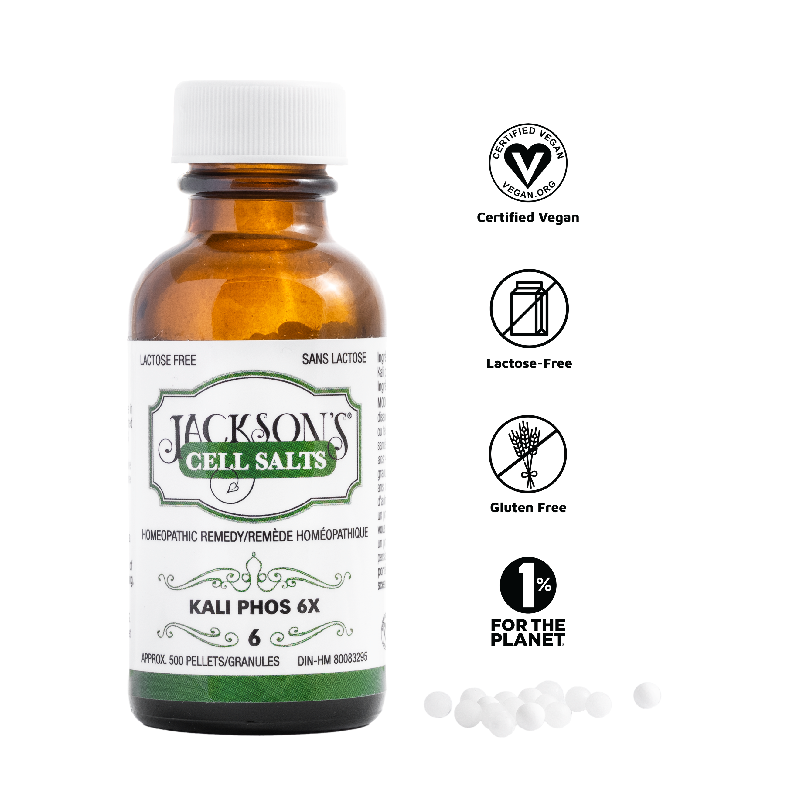 #6 Kali Phos 6X - Certified Vegan, Lactose-Free Schuessler Cell Salt (Potassium phosphate)