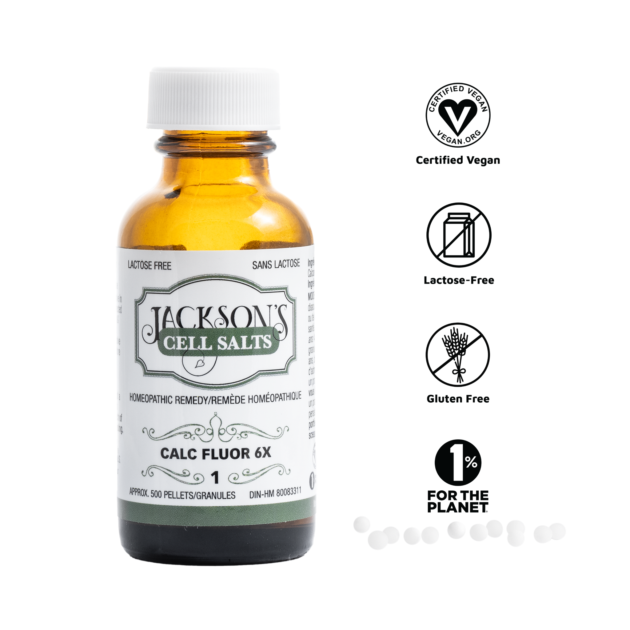 1 Calc Fluor 6X - Certified Vegan, Lactose-Free Schuessler Cell Salt