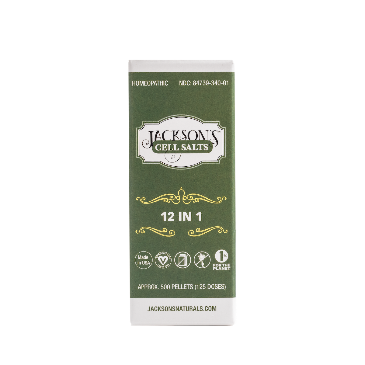 Jackson's 12 in 1 (500 pellets) - Certified Vegan, Lactose-Free All 12 Cell Salt Combination