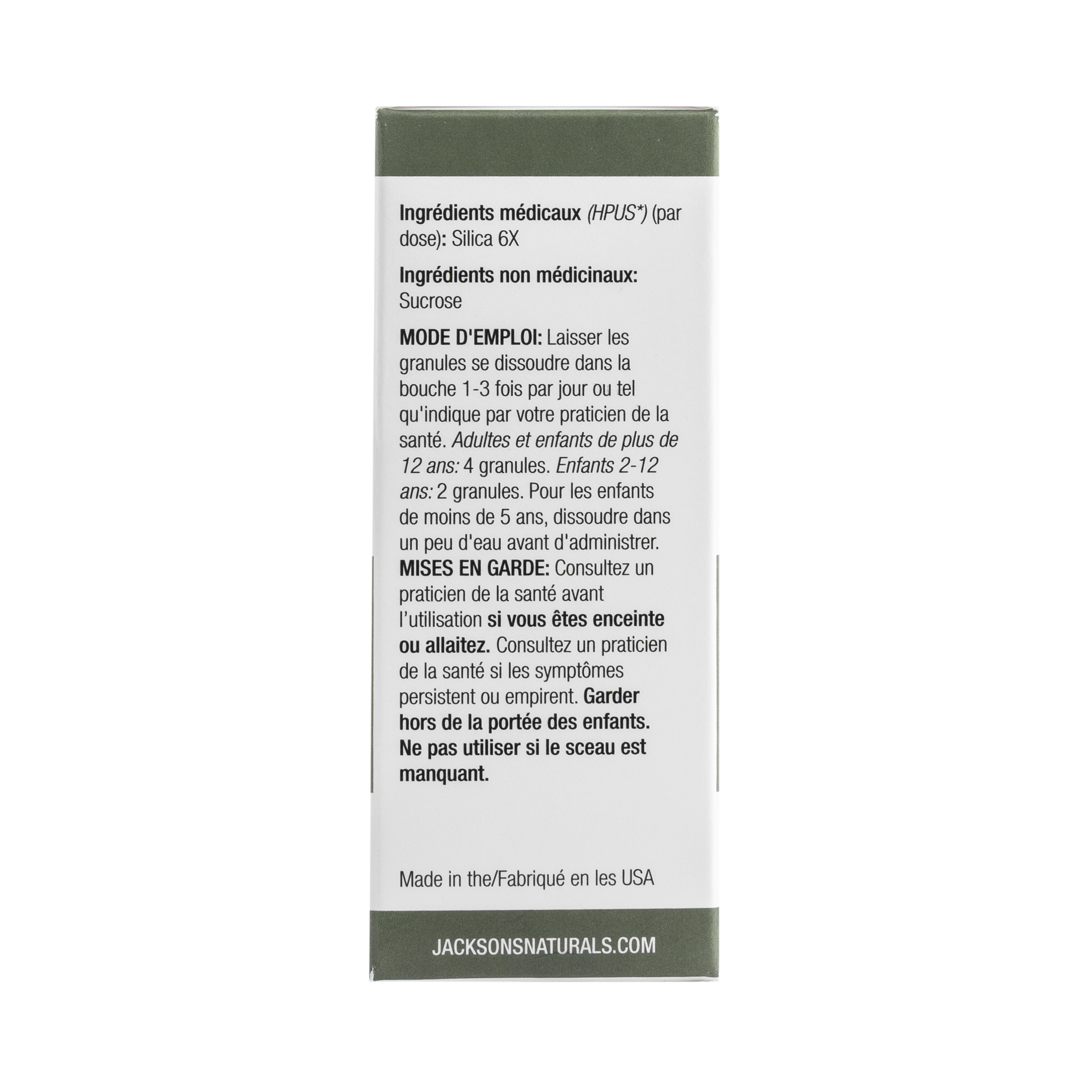 #12 Silica 6X - Sel de cellules de Schuessler (tissus) certifié végétalien et sans lactose