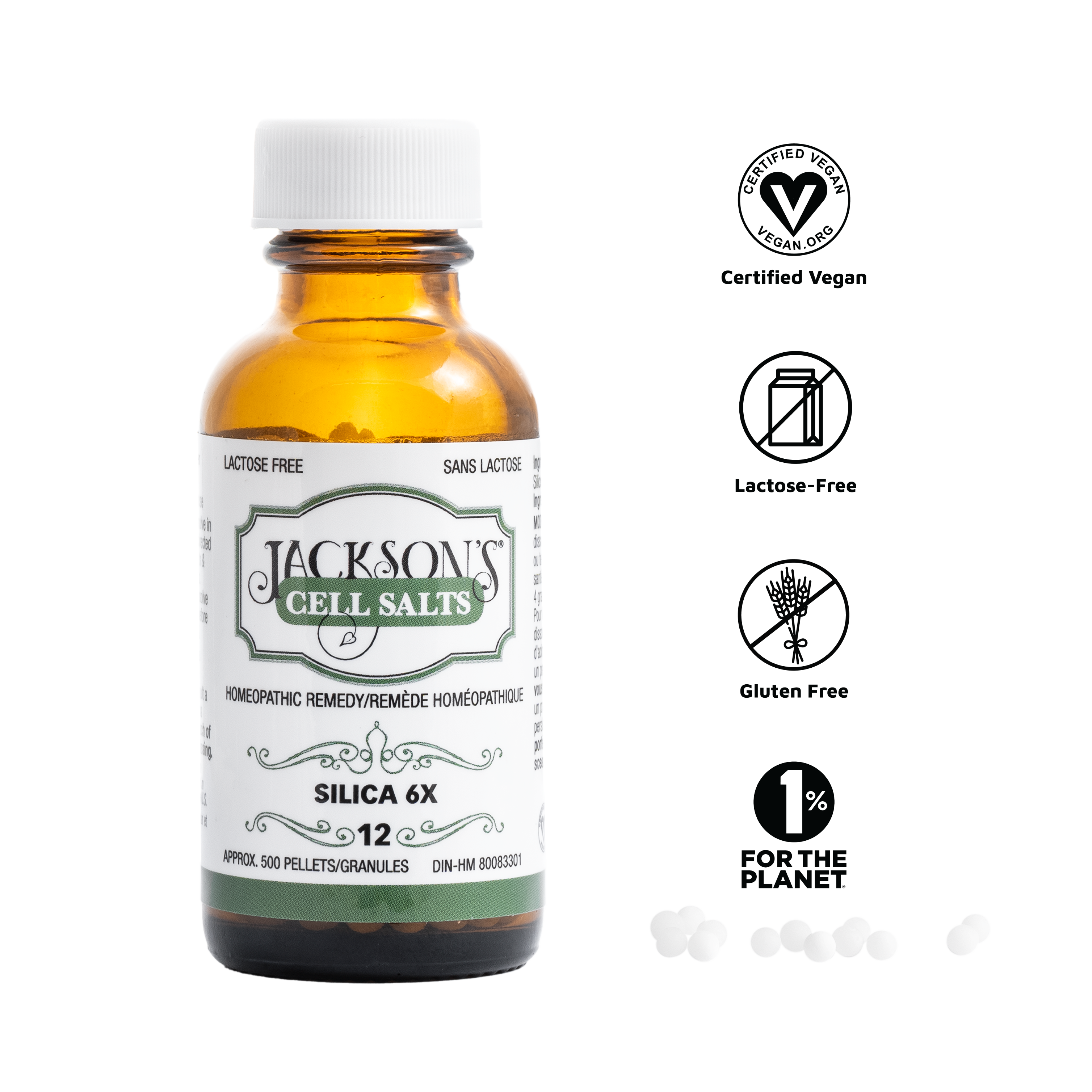 #12 Silica 6X - Certified Vegan, Lactose-Free Schuessler Cell Salt (Silicea)