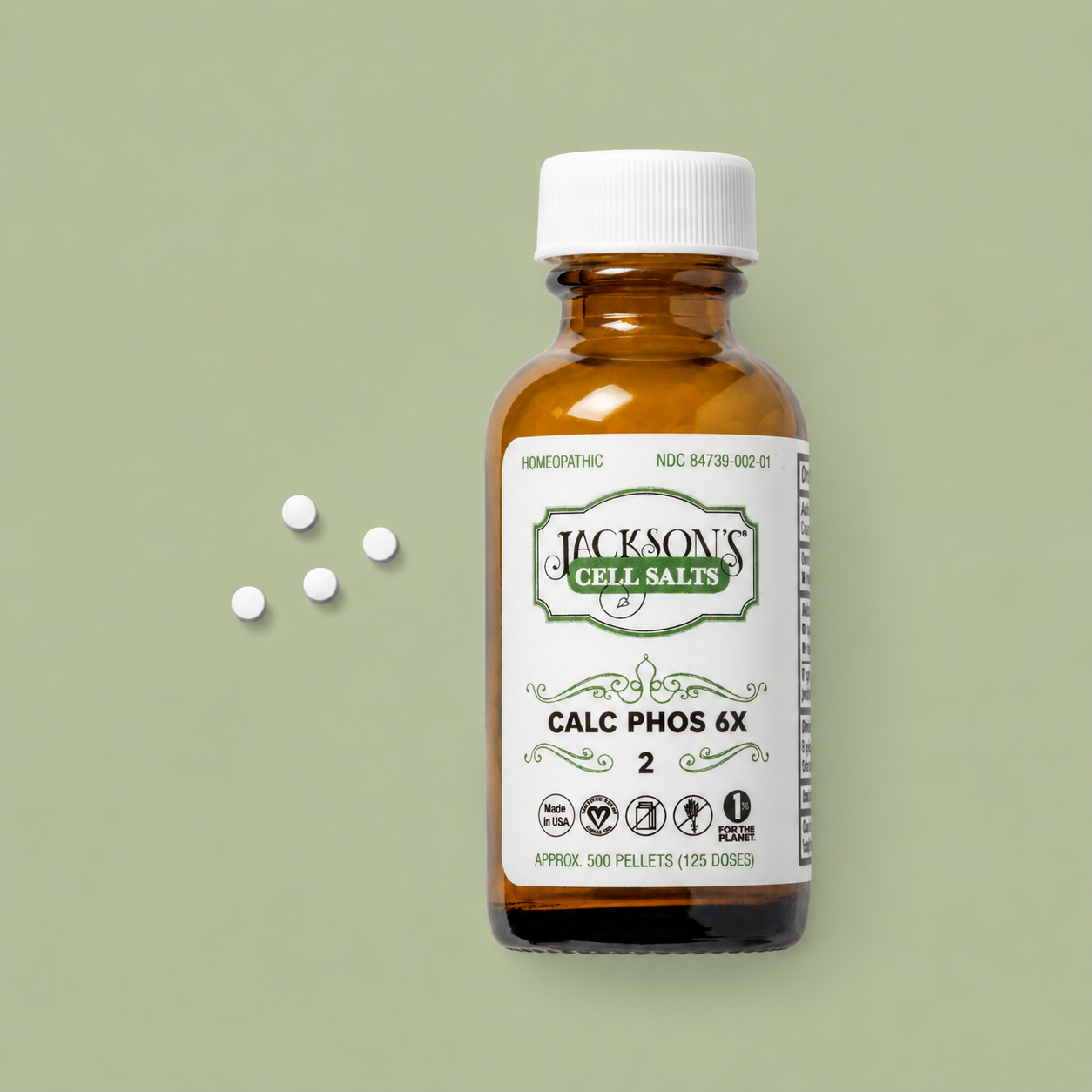 #2 Calc Phos 6X (Calcium phosphate) - Certified Vegan, Lactose-Free Cell Salt