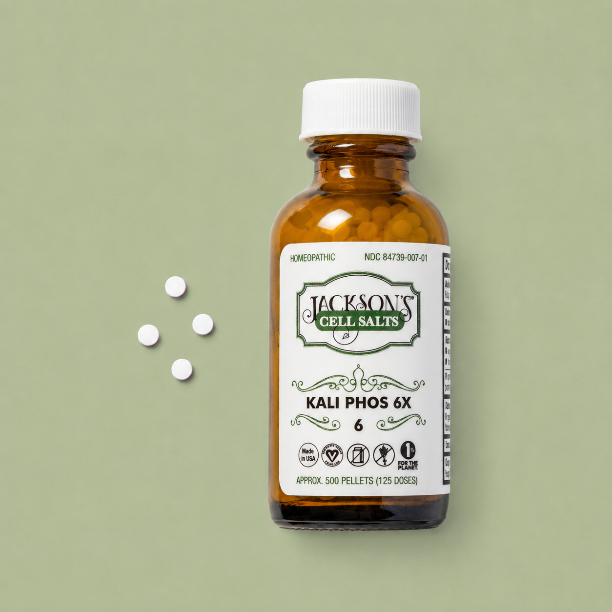 #6 Kali Phos 6X (Potassium phosphate) - Certified Vegan, Lactose-Free Cell Salt