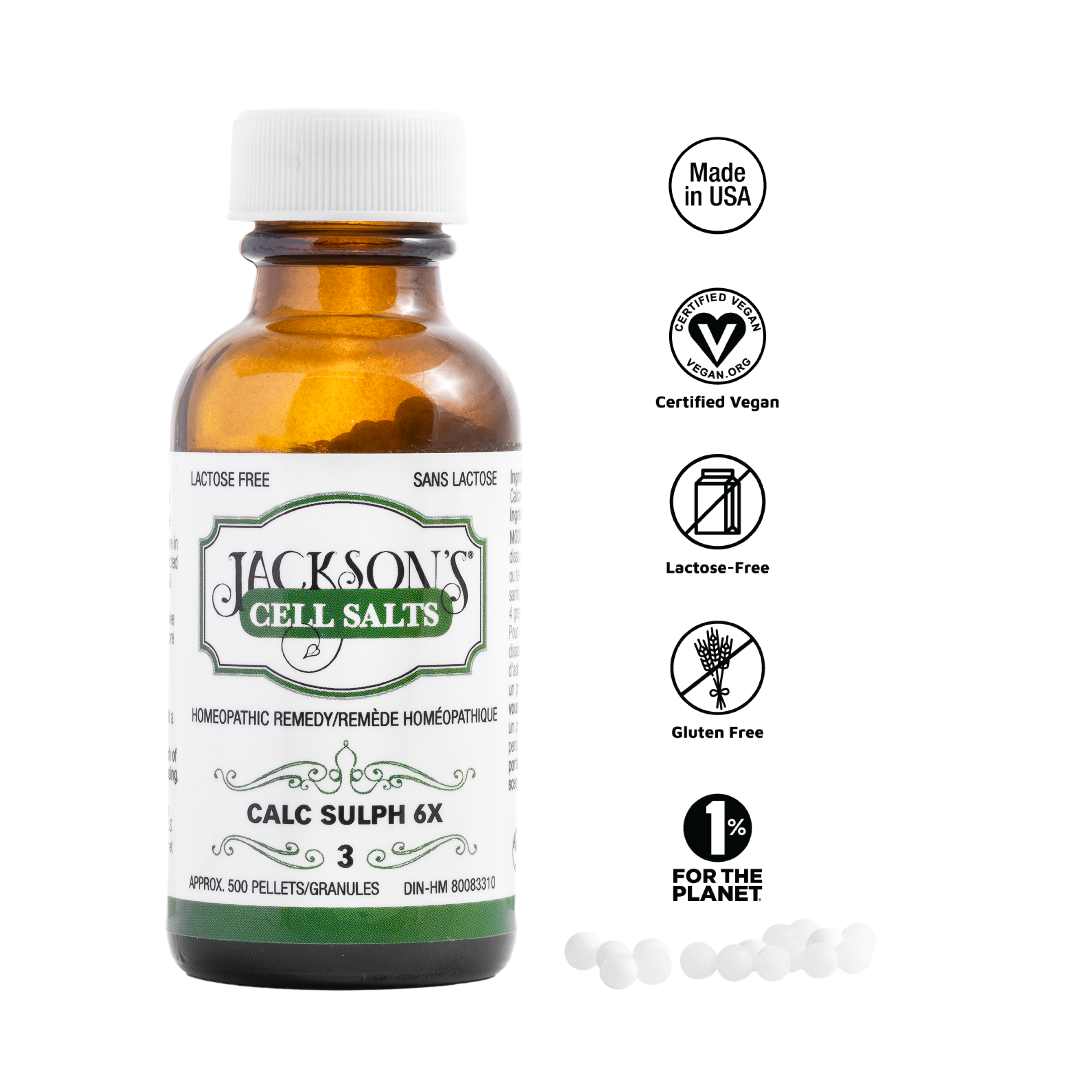 #3 Calc sulph 6X (Calcium sulfate) - Certified Vegan, Lactose-Free Cell Salt