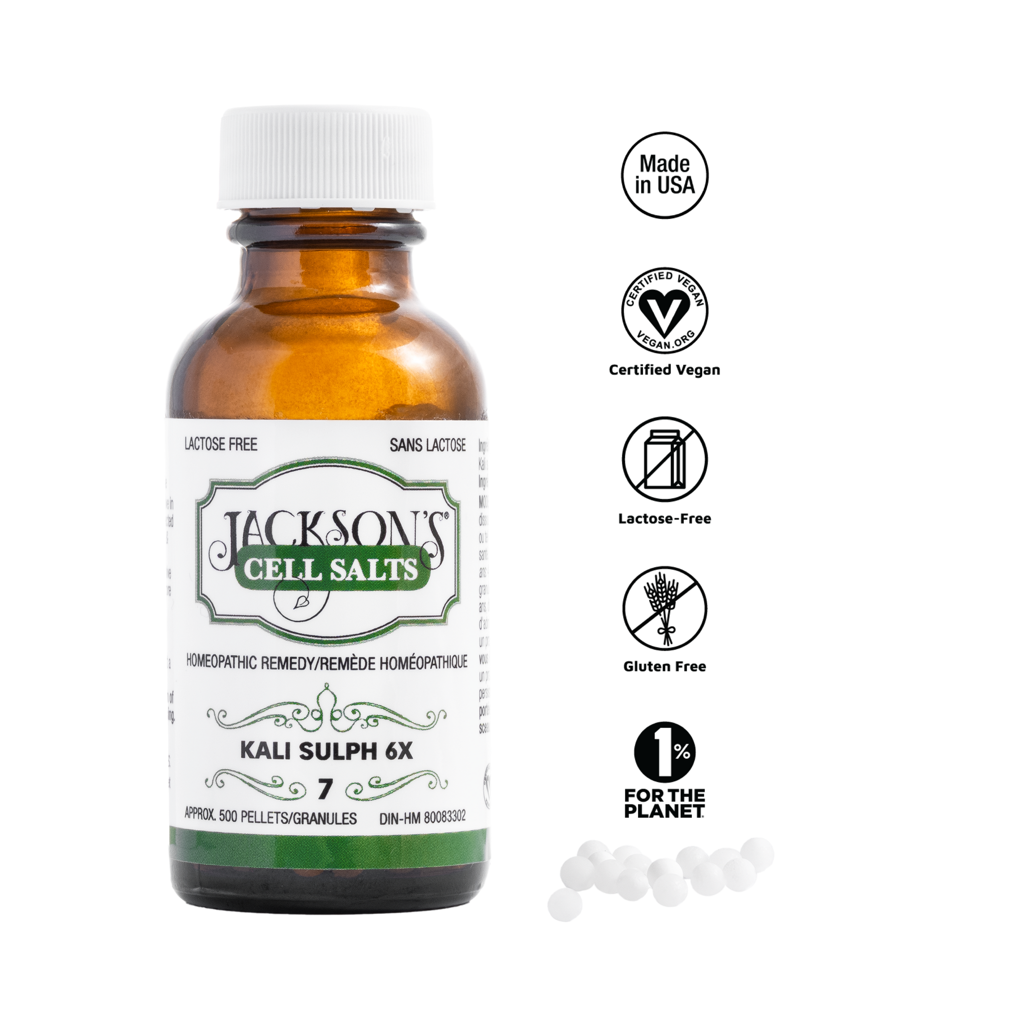 7 Kali Sulph 6X (Potassium sulfate) - Certified Vegan, Lactose-Free C