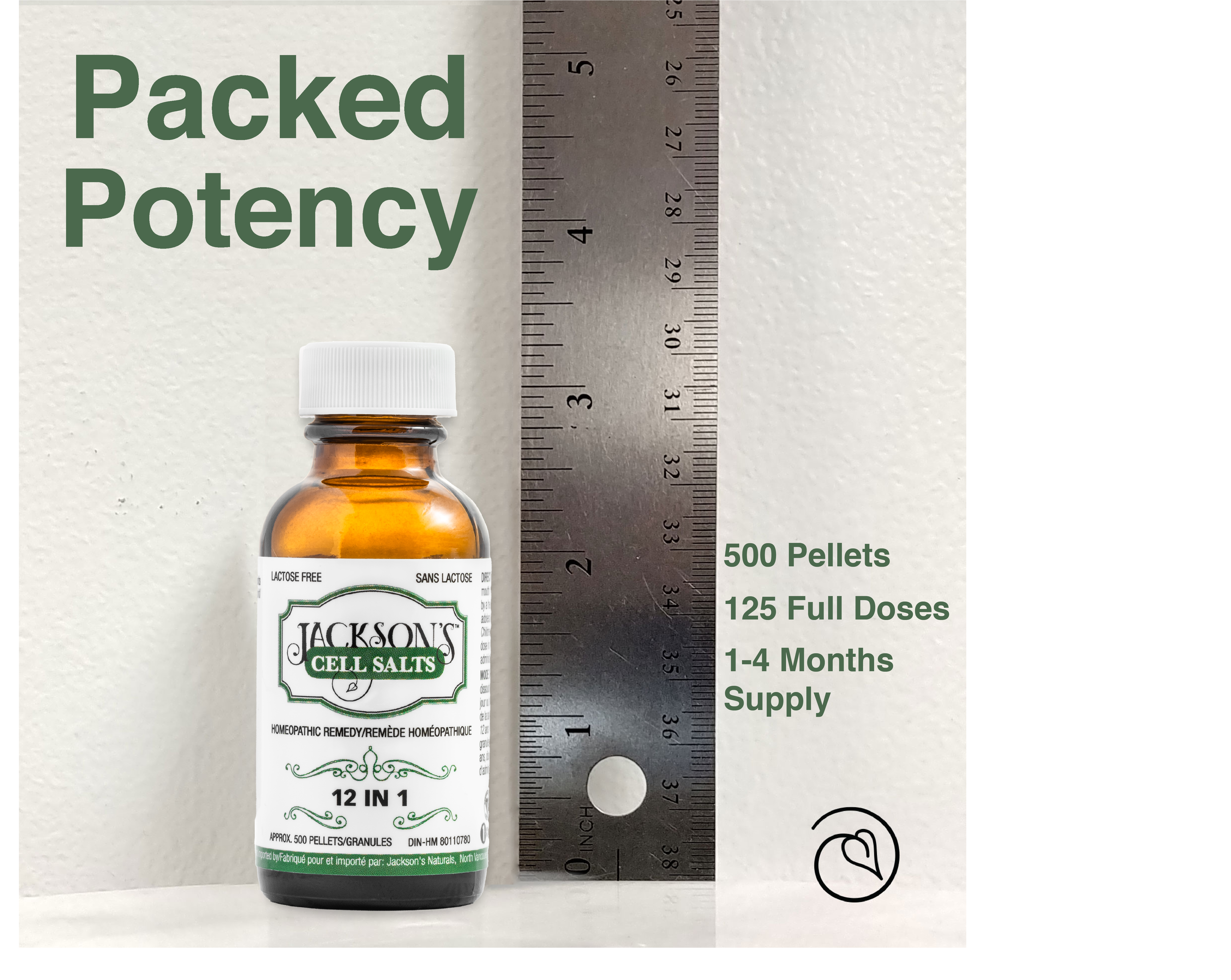Jackson's 12 in 1 (500 pellets) - Certified Vegan, Lactose-Free All 12 Cell Salt Combination