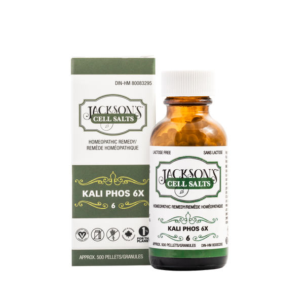Jackson's #6 Kali phos 6X (Potassium phosphate) - Certified Vegan, Lactose-Free Schuessler Cell (Tissue) Salt