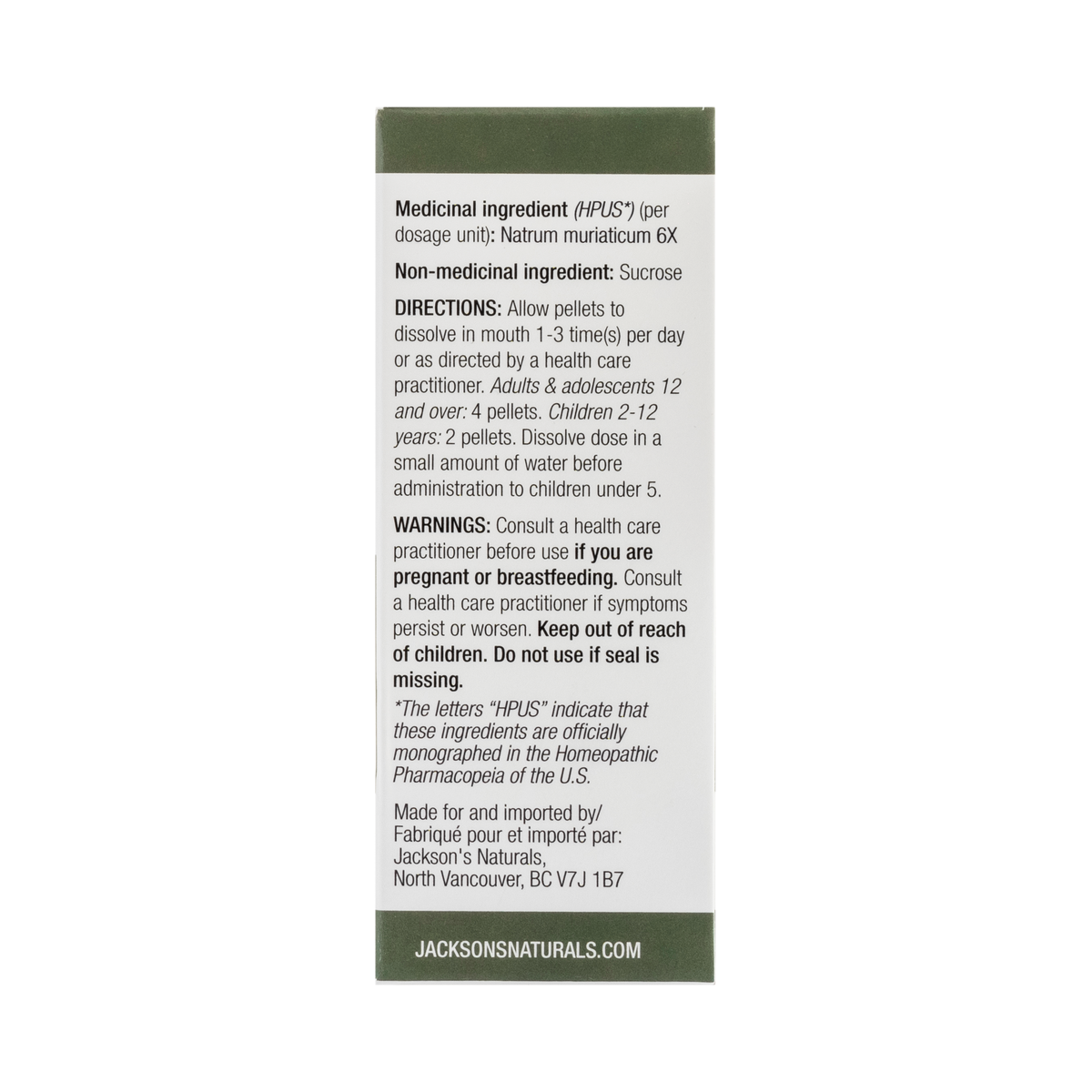 #9 Nat mur 6X (Chlorure de sodium) - Sel de cellules de Schuessler (tissus) certifié végétalien et sans lactose