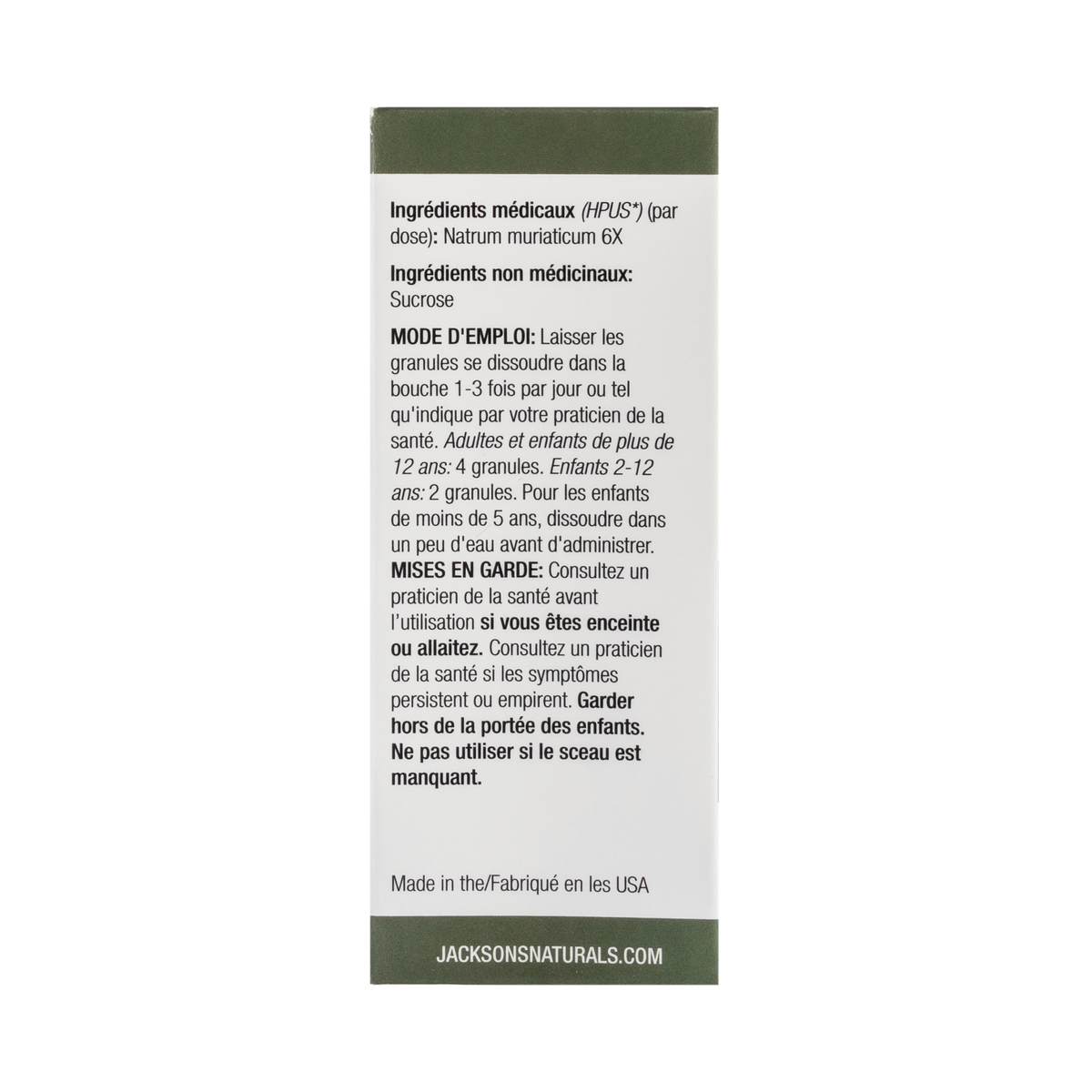 #9 Nat mur 6X (Chlorure de sodium) - Sel de cellules de Schuessler (tissus) certifié végétalien et sans lactose