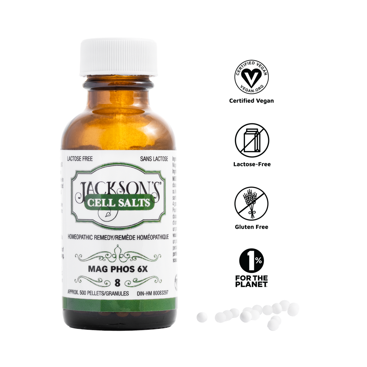 #8 Mag phos 6X (phosphate de magnésium) - Sel de cellules de Schuessler (tissus) certifié végétalien et sans lactose