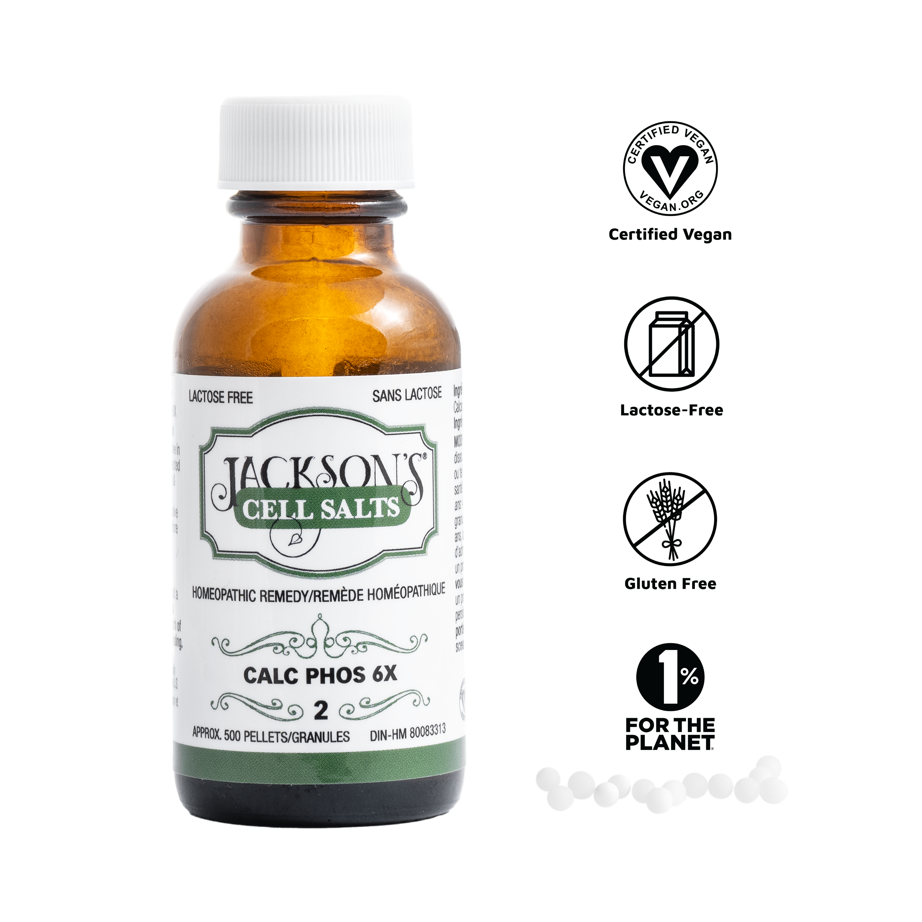 #2 Calc Phos 6X - Certified Vegan, Lactose-Free Schuessler Cell Salt (Calcium phosphate)