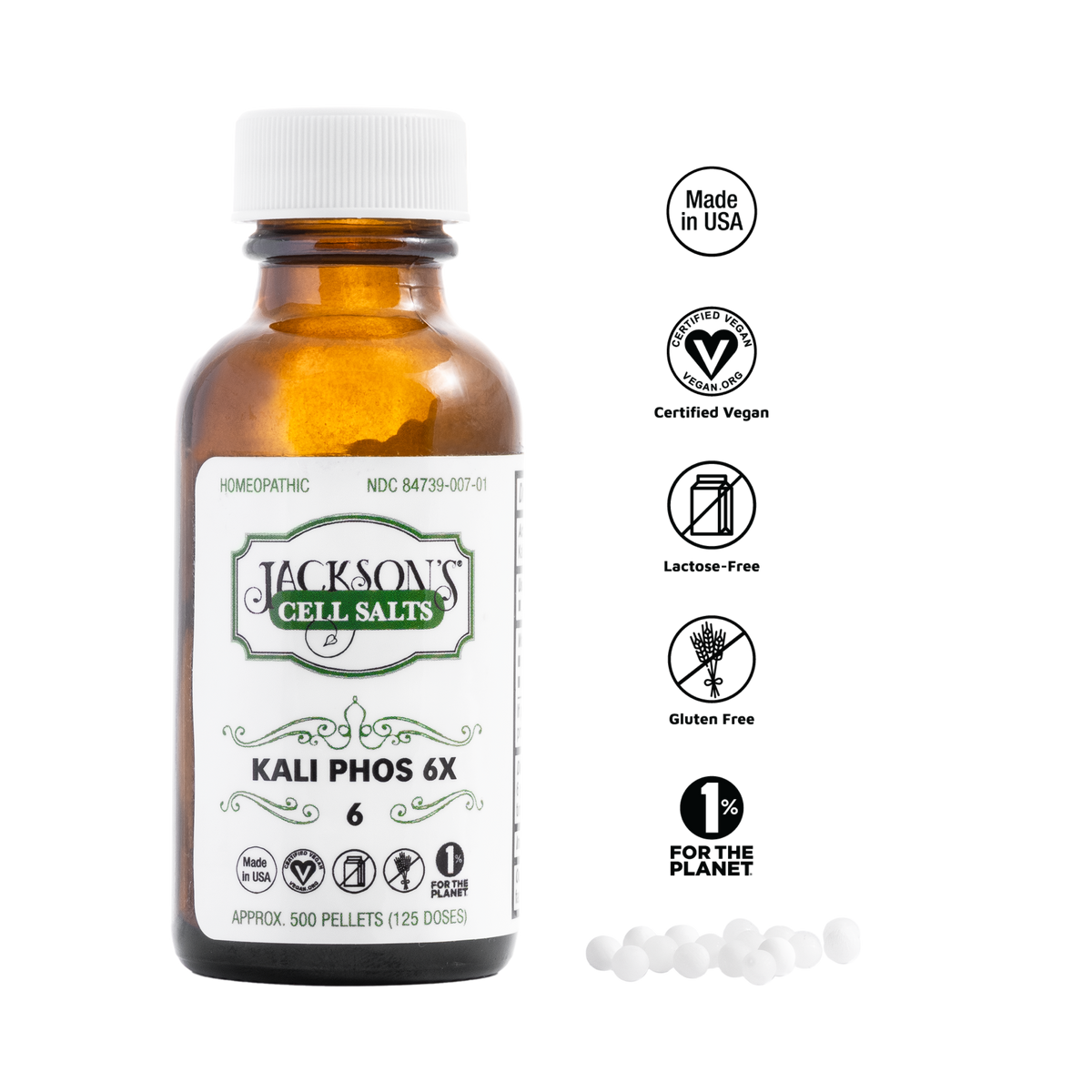 #6 Kali Phos 6X (Potassium phosphate) - Certified Vegan, Lactose-Free