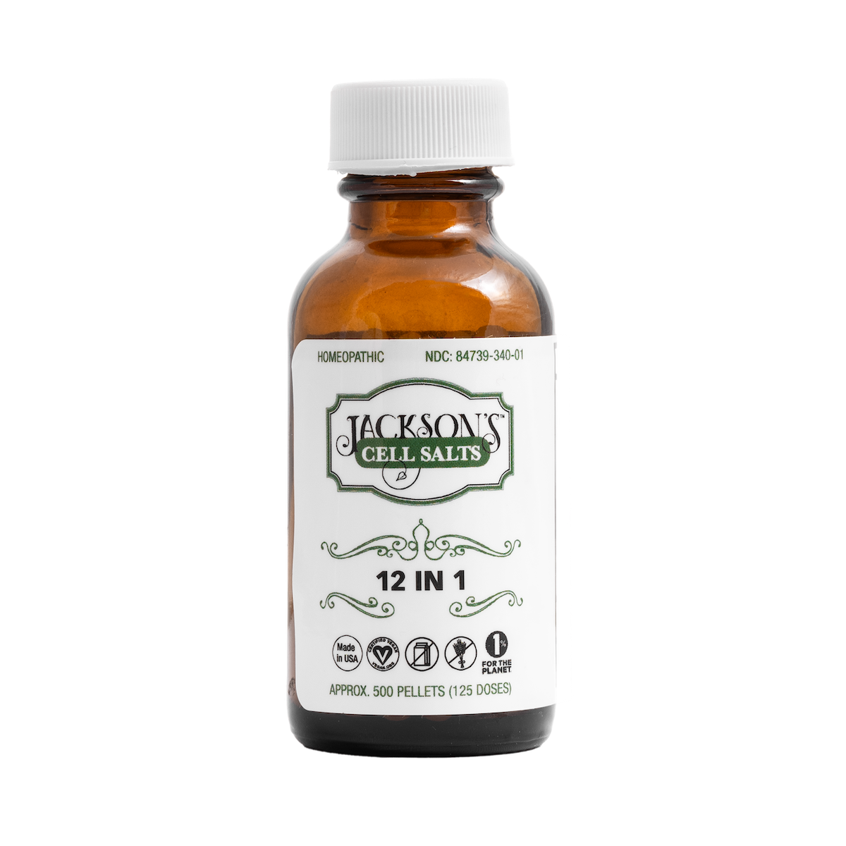 Jackson's 12 in 1 (500 pellets) - Certified Vegan, Lactose-Free All 12 Cell Salt Combination