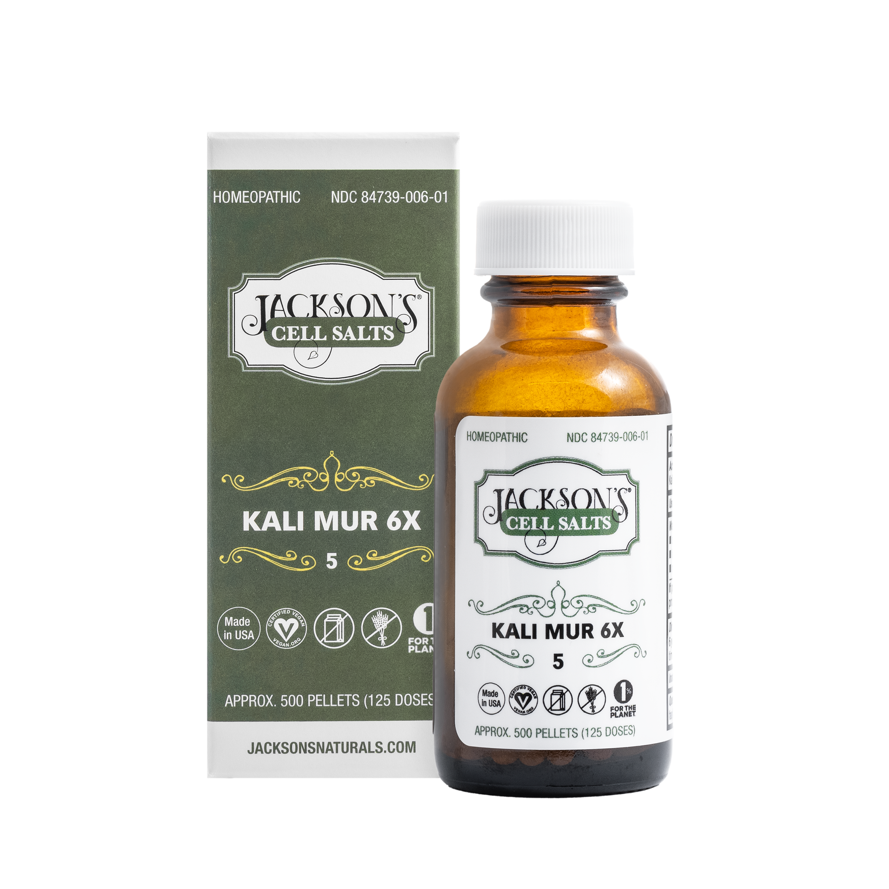 #5 Kali Mur 6X (Potassium chloride) - Certified Vegan, Lactose-Free Cell Salt