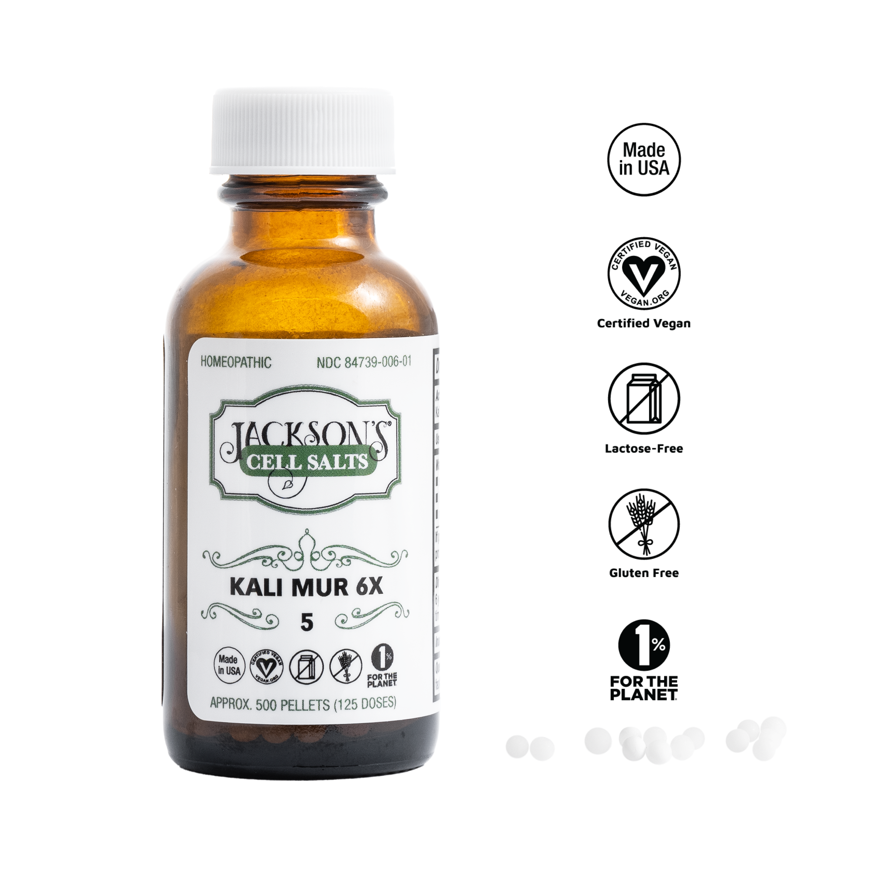 #5 Kali Mur 6X (Potassium chloride) - Certified Vegan, Lactose-Free Cell Salt