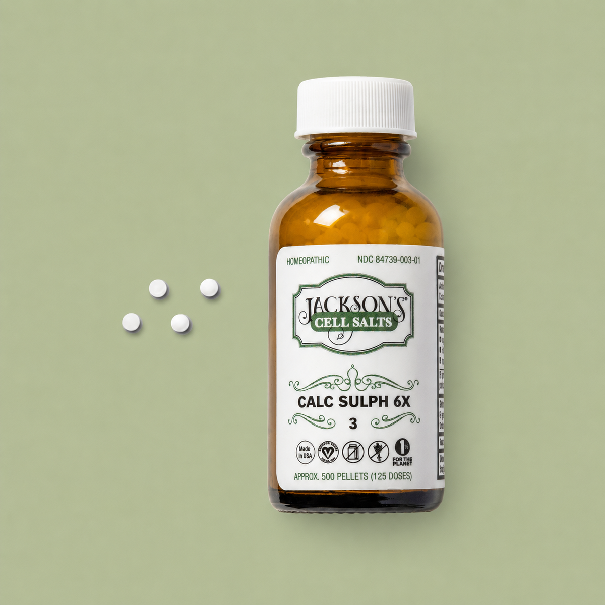 #3 Calc Sulph 6X (Calcium sulfate) - Certified Vegan, Lactose-Free Cell Salt