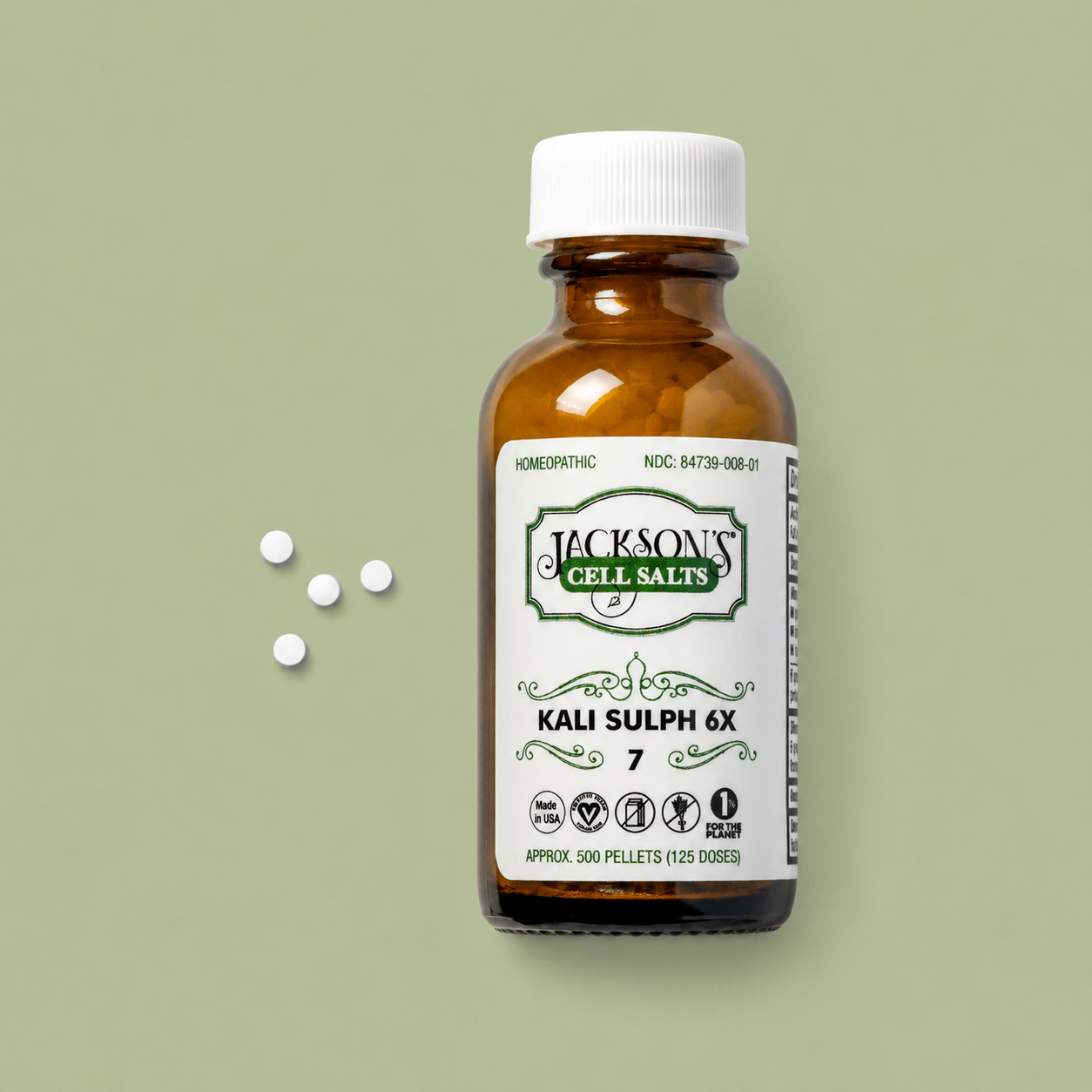 #7 Kali Sulph 6X (Potassium sulfate) - Certified Vegan, Lactose-Free Cell Salt